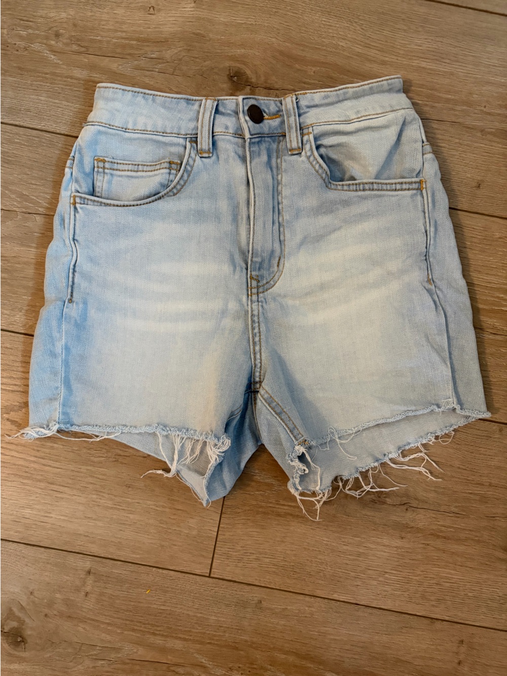 O'Neill Light Blue Frayed Hem Denim Shorts
